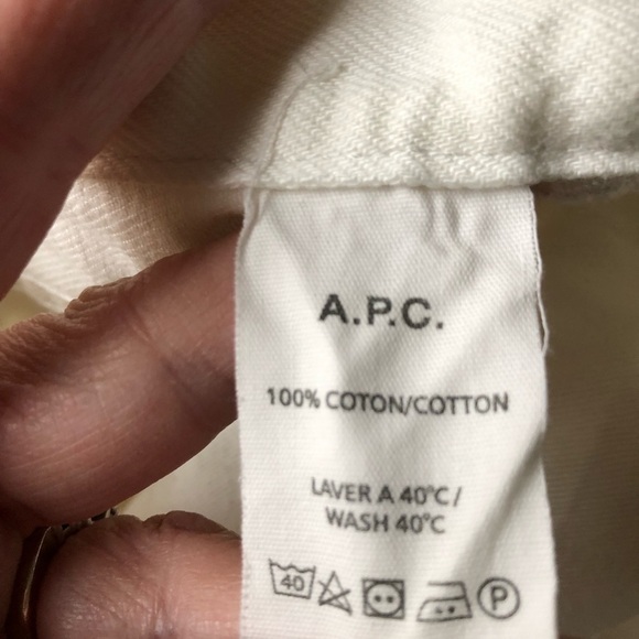 A.P.C. Petit New Standard Mens Distressed White Button Fly Jeans 34 - Picture 5 of 12
